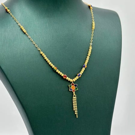 عقد ذهب هندي عيار 21 من مجوهرات الشلوي