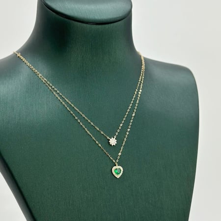 عقد ذهب دورين اصفر ناعم عيار 18 من مجوهرات الشلوي