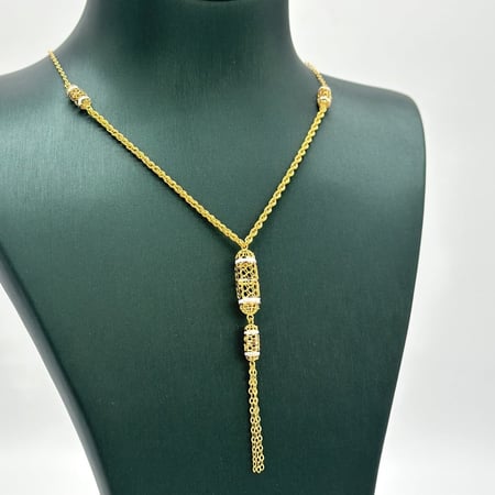 عقد ذهب أصفر عيار 21 من مجوهرات الشلوي - 21k yellow gold necklace from
