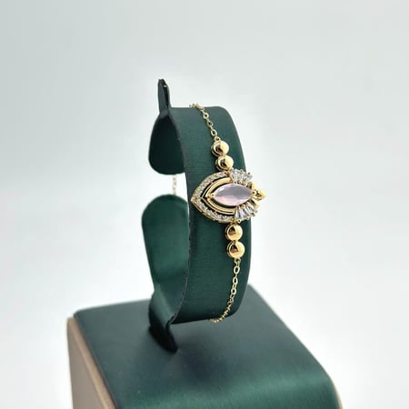 اسوارة ذهب اصفر تصميم الماس عيار 18 من مجوهرات الشلوي