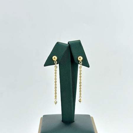 حلق ذهب اصفر عيار 18 من مجوهرات الشلوي