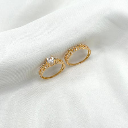 خاتم تونز اصفر تصميم الماس عيار 18 من مجوهرات الشلوي