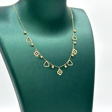 عقد ذهب اصفر عيار 18 من مجوهرات الشلوي