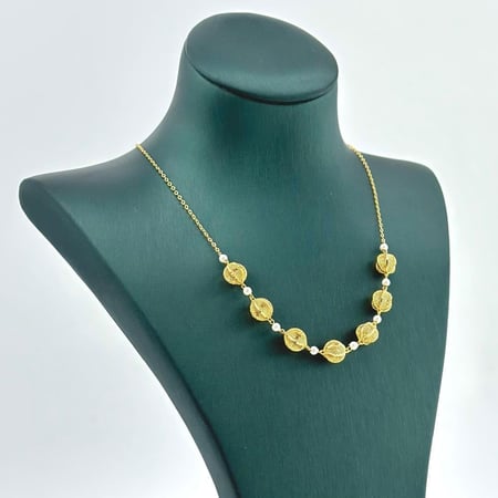 عقد ذهب أصفر عيار 21 من مجوهرات الشلوي