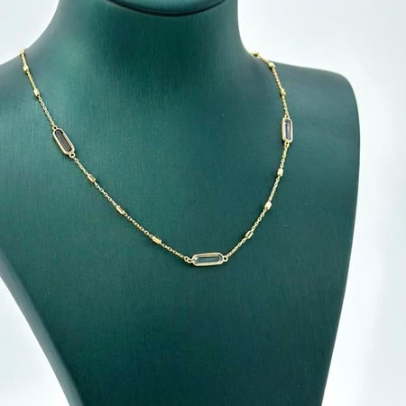 عقد ذهب اصفر إيطالي عيار 18 من مجوهرات الشلوي