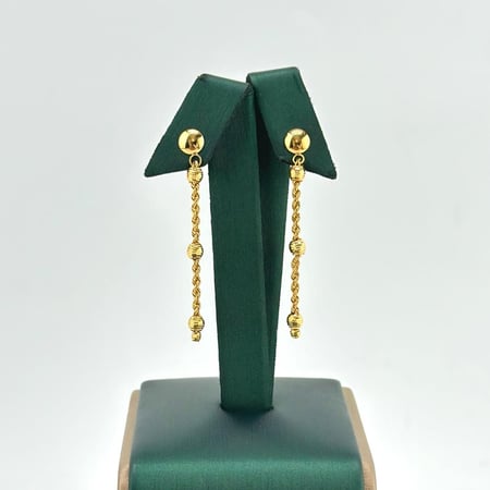 حلق ذهب اصفر عيار 21 من مجوهرات الشلوي