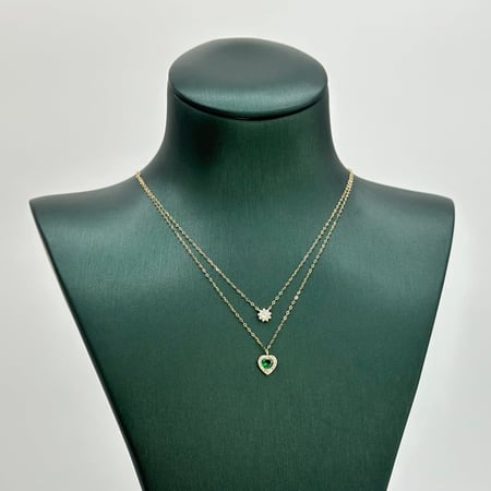 عقد ذهب دورين اصفر ناعم عيار 18 من مجوهرات الشلوي