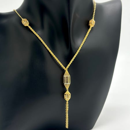 عقد ذهب أصفر عيار 21 من مجوهرات الشلوي - 21k yellow gold necklace from