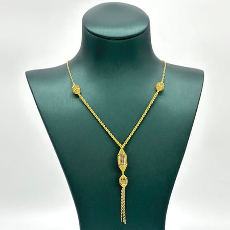 عقد ذهب أصفر عيار 21 من مجوهرات الشلوي - 21k yellow gold necklace from