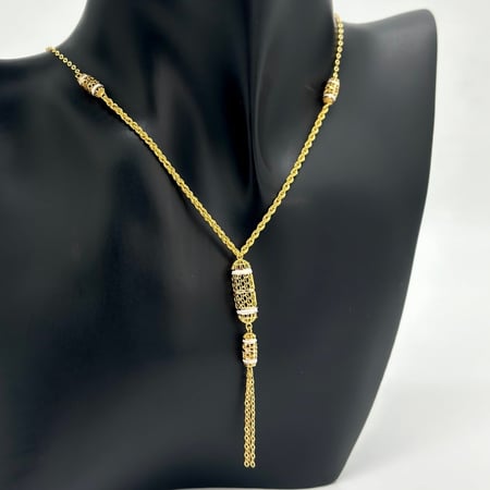 عقد ذهب أصفر عيار 21 من مجوهرات الشلوي - 21k yellow gold necklace from