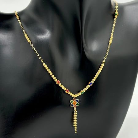 عقد ذهب هندي عيار 21 من مجوهرات الشلوي