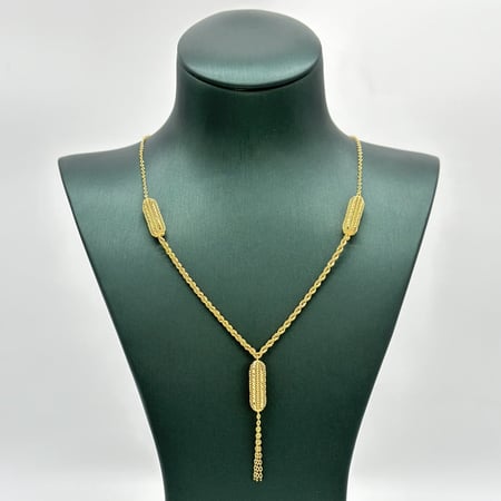 عقد ذهب أصفر عيار 21 من مجوهرات الشلوي - 21k yellow gold necklace from