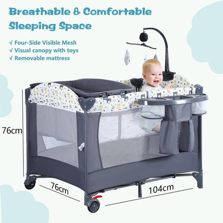 محبس وسرير متنقل للطفل متعدد الاستخدامات