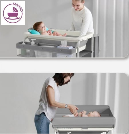 حوض استحمام وطاولة غيار