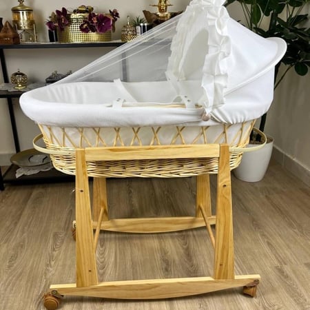 سلة  موسى (خيزران خشبي) بتلبيسة قماش  فيسبوك