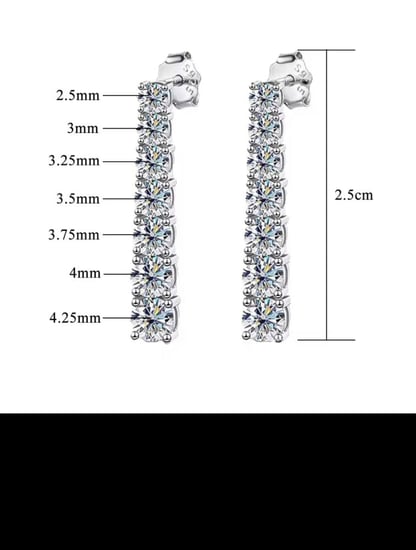 حلق من الألماس بمقاسات مختلفه من الماسه صغيرة الحجم الى أخر ألما بحجم أكبر مع شهادة الضمان العالميه