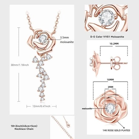 طقم ألماس ( حلق و سلسال ) CM 0014