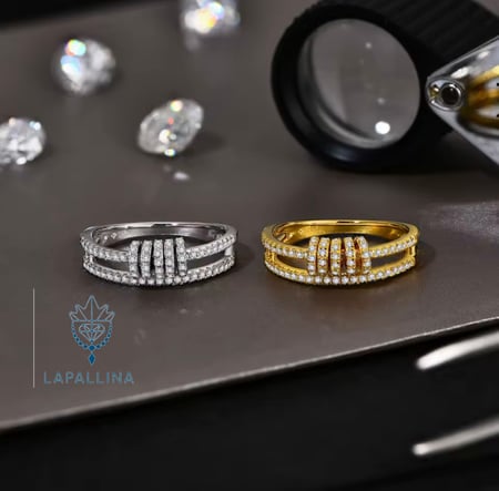 خاتم Charming ساحر مرصع بالألماس المويسانيتي اللامع