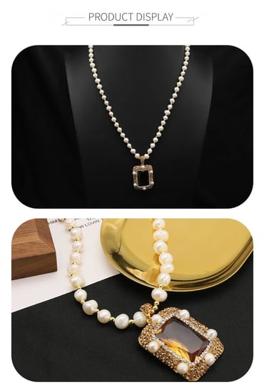 طقم من اللؤلؤ الطبيعي والحجر العسلي/ LS 0180