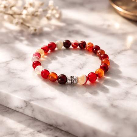 سوار العقيق البرتقالي مع الهيماتيت Orange Agate & Hematite Bracelet