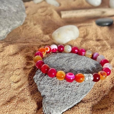 سوار العقيق البرتقالي مع الهيماتيت Orange Agate & Hematite Bracelet