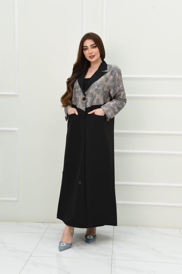 عباية شتوية بليزر فاخرة مع تفاصيل ملونة