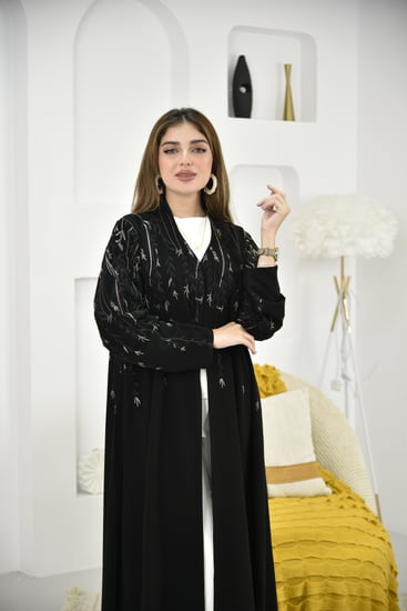 عباية مناسبات ملكي بتطريز ذهبي