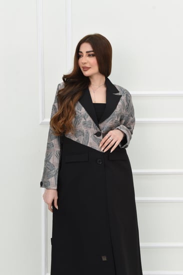 عباية شتوية بليزر فاخرة مع تفاصيل ملونة