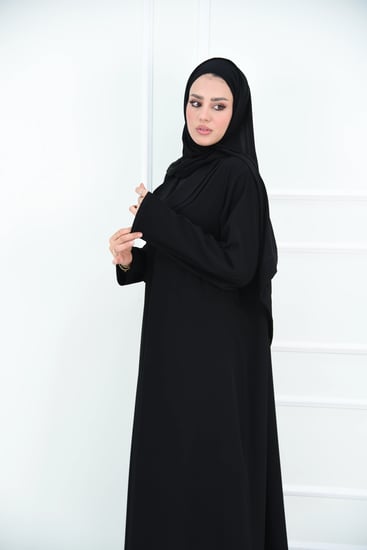 عباية عملية نصف كلوش بكول شال مدور طبقتين