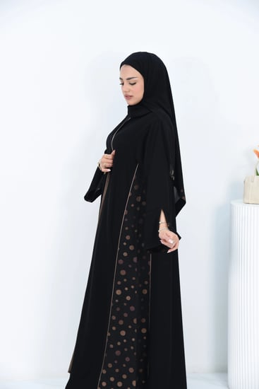 عباية كريب أشوريا بتركيبة جاكار تركي