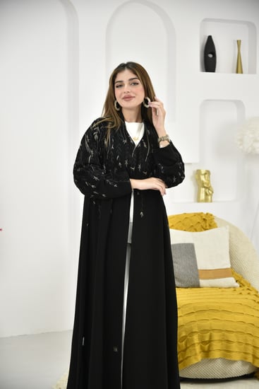 عباية مناسبات ملكي بتطريز ذهبي