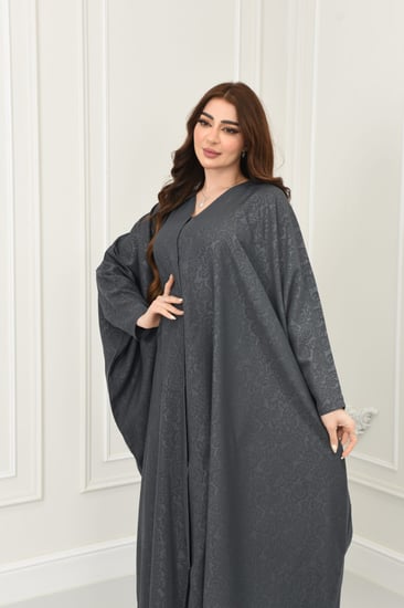 عباية بشت جاكار بلون رصاصي منقط