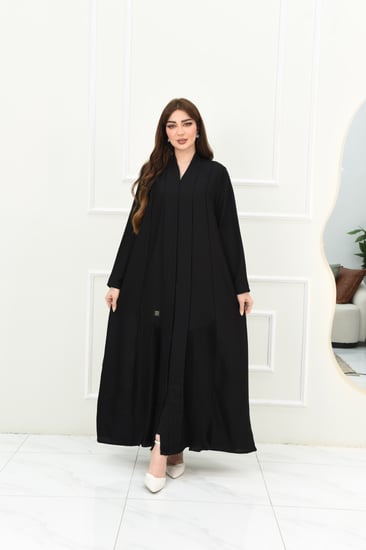 عباية جاكار بنقوش مربعات وكسرات مع كول شال فخم