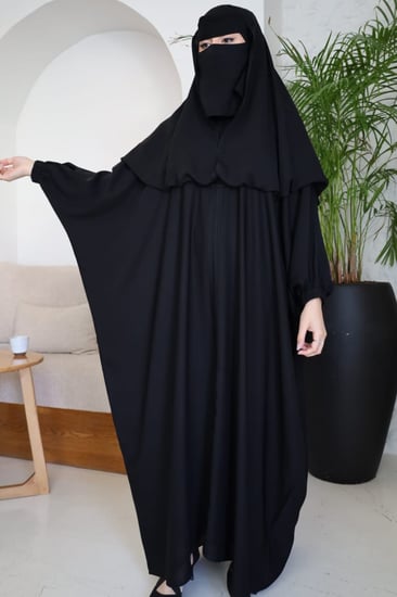 عباية راس وكتف 2 في 1 – قماش إنترنت كوري فخم لا يحتاج كوي