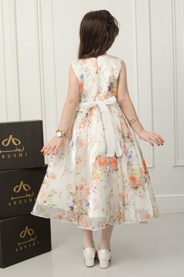 فستان ياسمين أورجينزا مشجر راقي  .. فستان بناتي