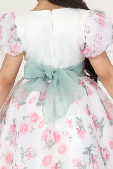 فستان بناتي أورجينزا أوف وايت مشجر