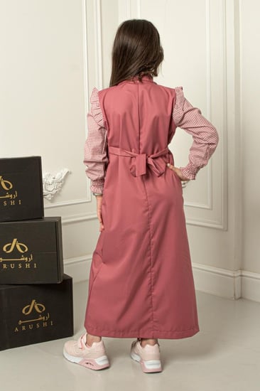 مريول بناتي للابتدائية بلوزة مقلم