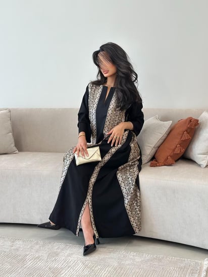 جلابيه نص كلوش تطريز يدوي