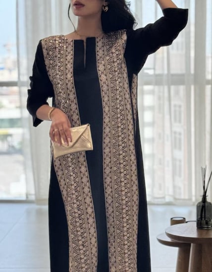 جلابيه نص كلوش تطريز يدوي