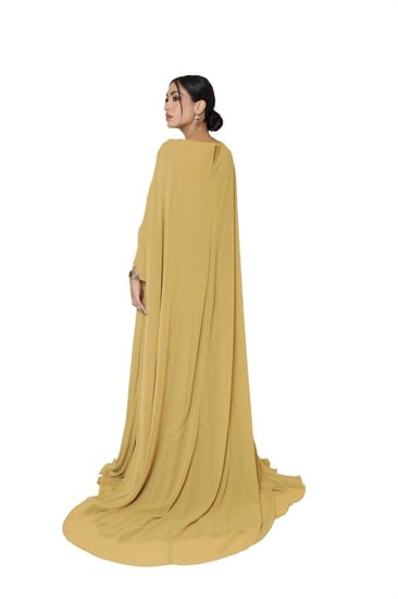 فستان سهرة نسائي درابيه مع كيب