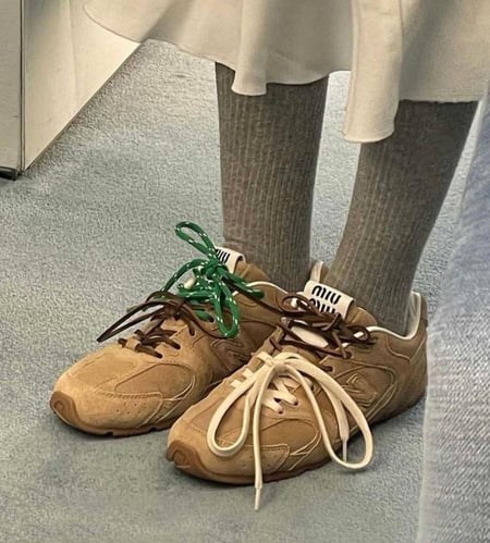 New balance & MIU MIU Model catwalk style