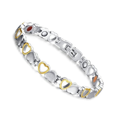 اسوارة ازالة الشحنات للنساء بحجر الجرمانيوم والغناطيس شكل قلوب مفرغة 6