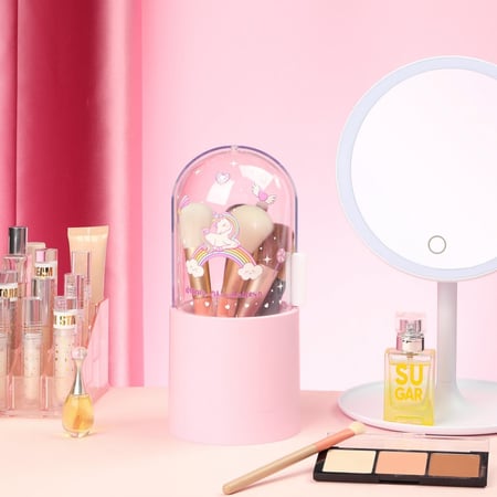 حامل فرش المكياج المقاوم للغبار من سلسلة يونيكورن  - 22x10 سم