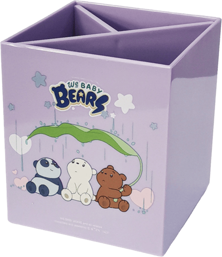 حامل اقلام من مجموعة الدببة الثلاثة الصغار  يتسع لثلاثة أقلام - 8×10 سم