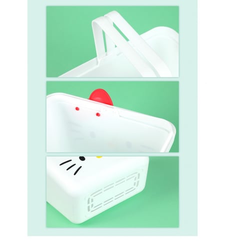 سلة تخزين - هيلو كيتي - ابيض  24x15x13 سم