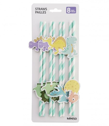 شفاطات ورقية من مجموعة الديناصورات - 4 أشكال * 2