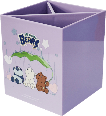 حامل اقلام من مجموعة الدببة الثلاثة الصغار  يتسع لثلاثة أقلام - 8×10 سم