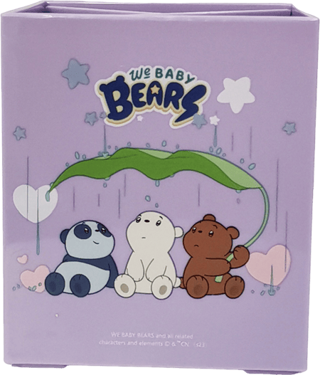 حامل اقلام من مجموعة الدببة الثلاثة الصغار  يتسع لثلاثة أقلام - 8×10 سم