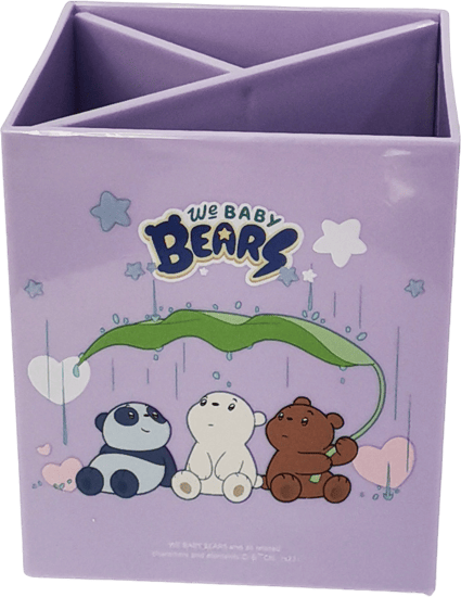 حامل اقلام من مجموعة الدببة الثلاثة الصغار  يتسع لثلاثة أقلام - 8×10 سم