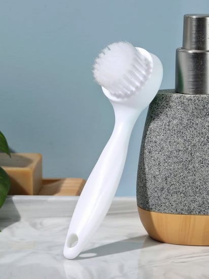 فرشاة تنظيف الوجه برأس مزدوج - ابيض